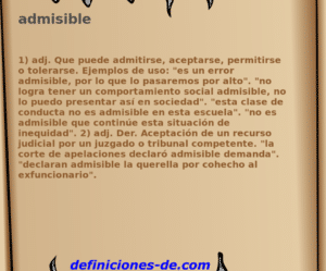 Significado de «admisible»