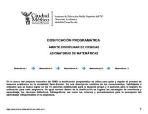 DOSIFICACION PARA LAS SESIONES DE MATEMATICAS DEL IEMS EN ...