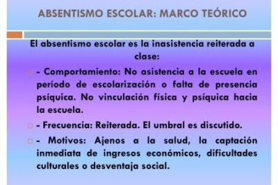 ABSENTISMO ESCOLAR: MARCO TEÓRICO