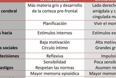 Diferencias entre INTROVERTIDO y EXTROVERTIDO