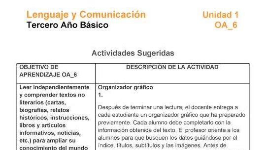 Unidad 1: Profundización de la comprensión lectora - Curriculum ...