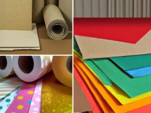 Materiales para manualidades: papel, cartulina y cartón